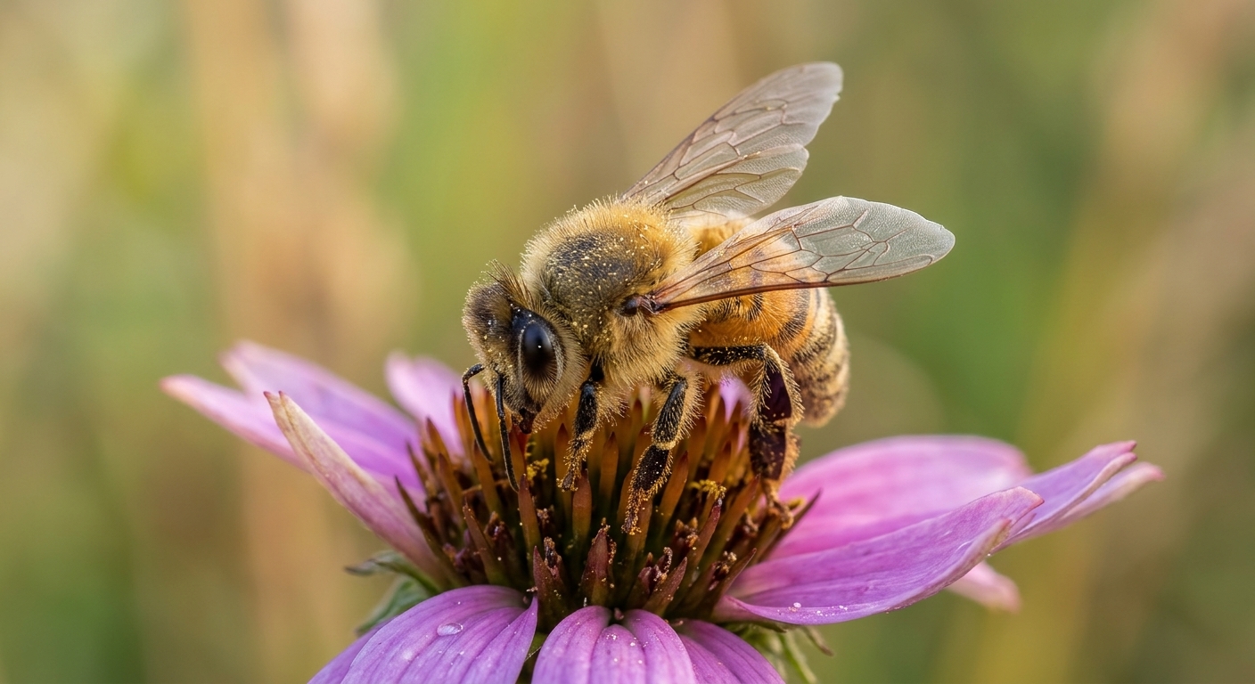 Abeja representando el trabajo en equipo